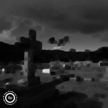 tropical cemetery with stone cross gravestone marker - minimum filter 10